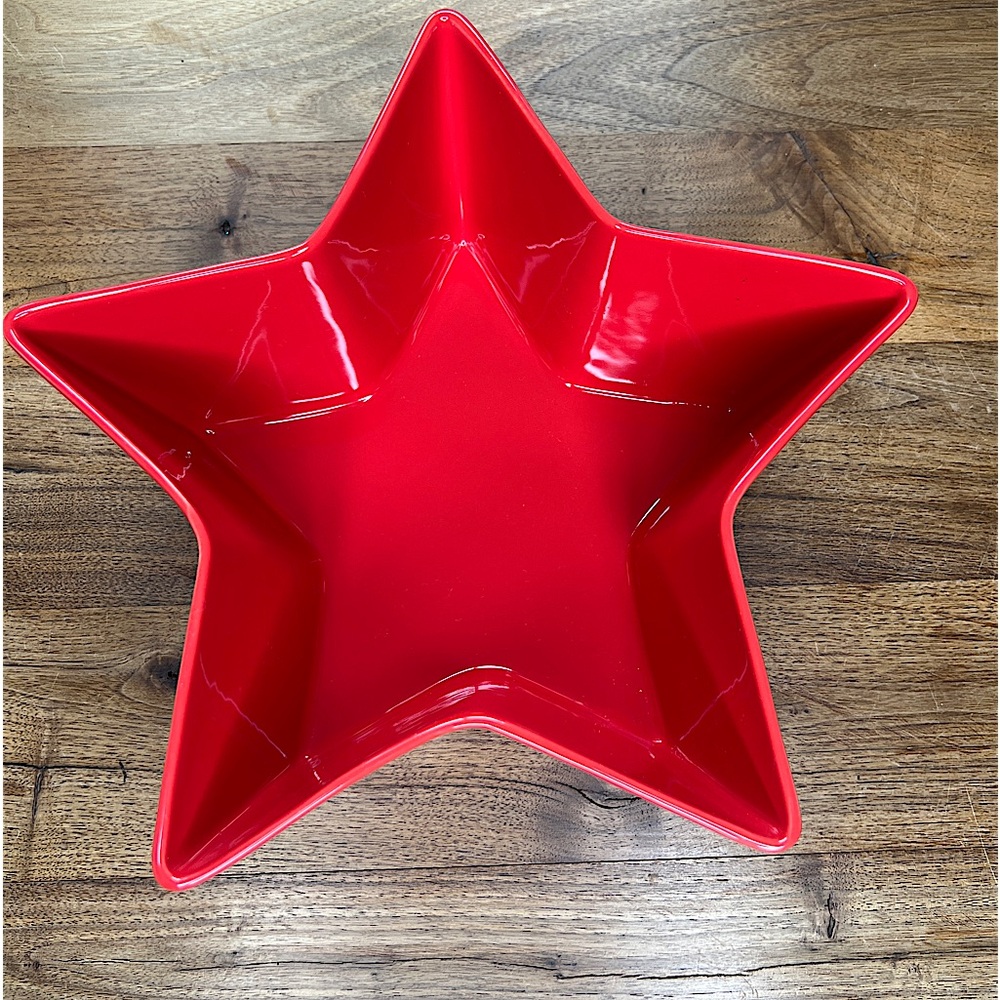 Crate & Barrel Bowl Red Serving Dish Fun Holiday Party Home Decor …